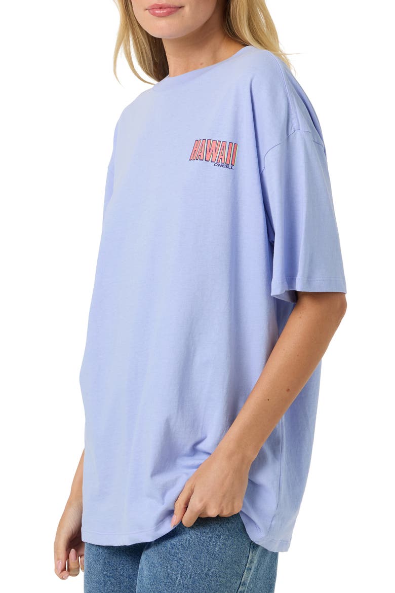 Shaka Hawaii Graphic Oversized T-shirt, Alternate, color, BLUE JELLY