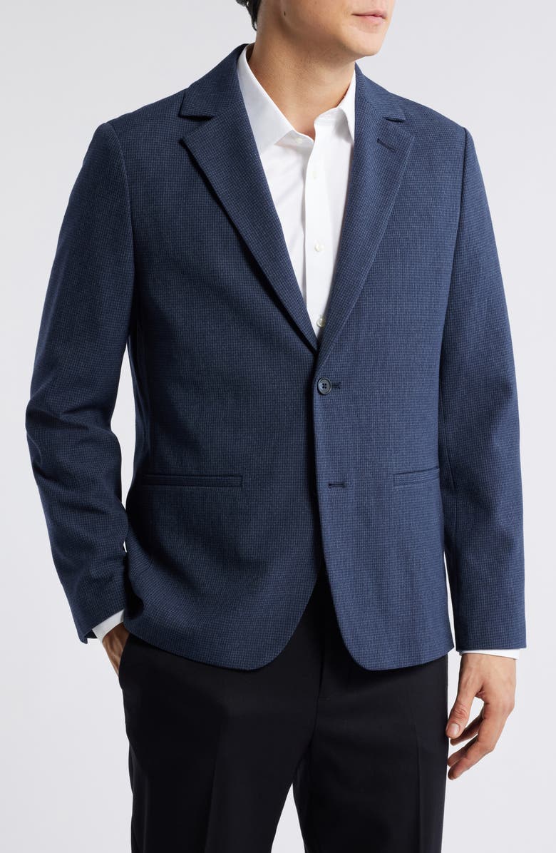 Mizzen+Main Watson Microcheck Wrinkle Resistant Stretch Flannel Sport Coat, Main, color,