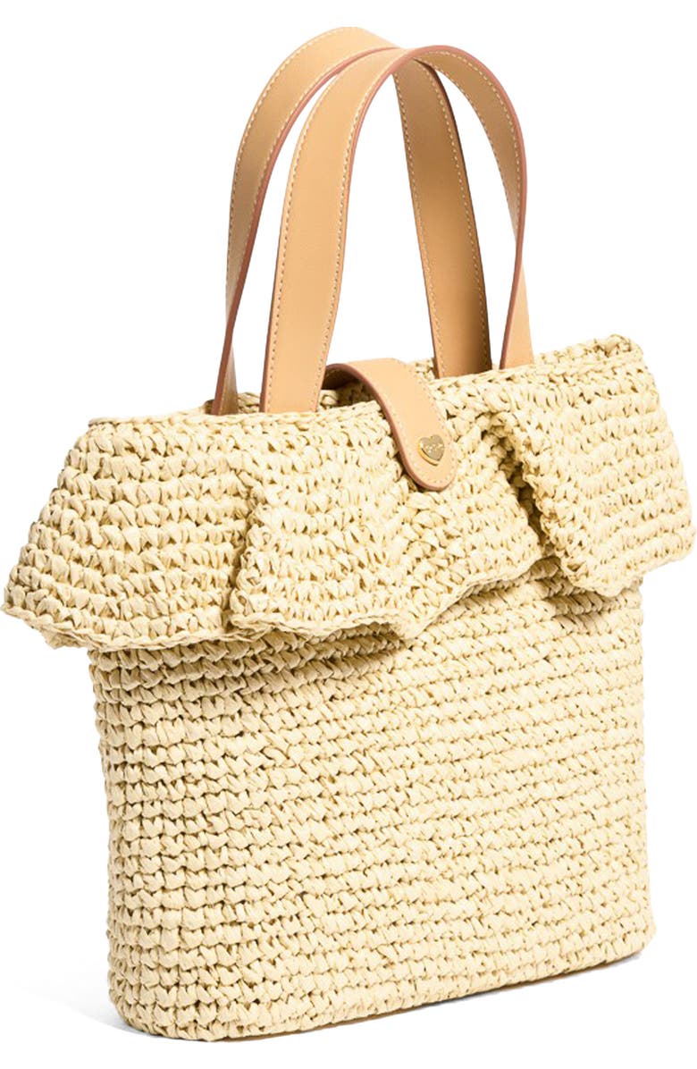 Stoney Clover Lane Small Ruffle Raffia Tote, Alternate, color,