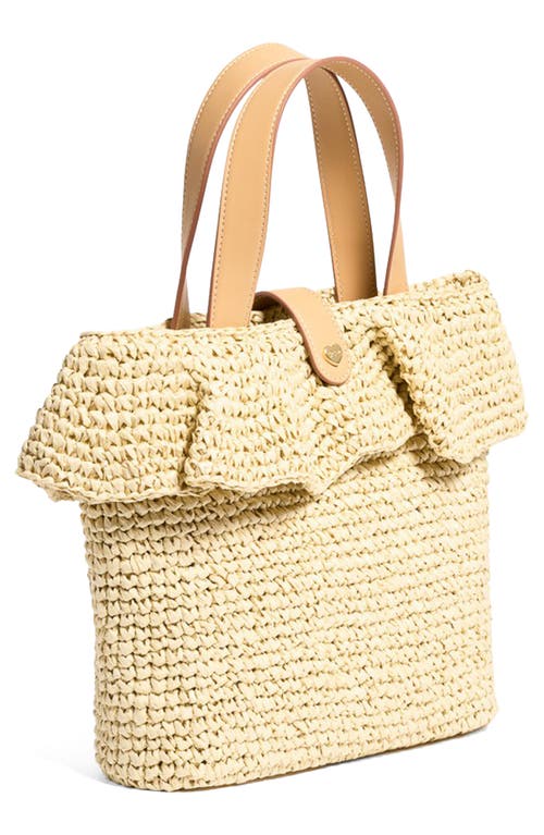 Stoney Clover Lane Small Ruffle Raffia Tote In Beige