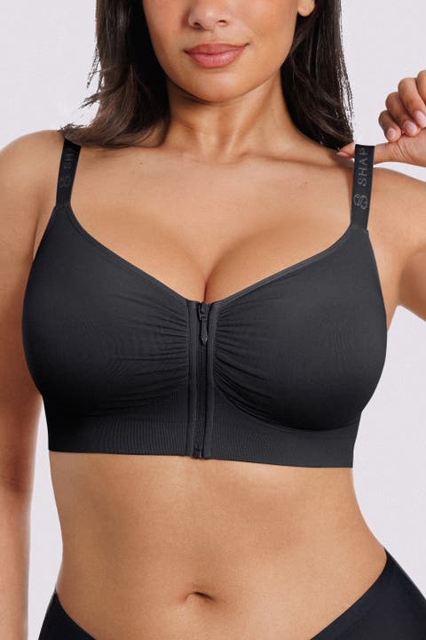 Bare Essentials Skin Flow Front-Zipper Wireless Bra