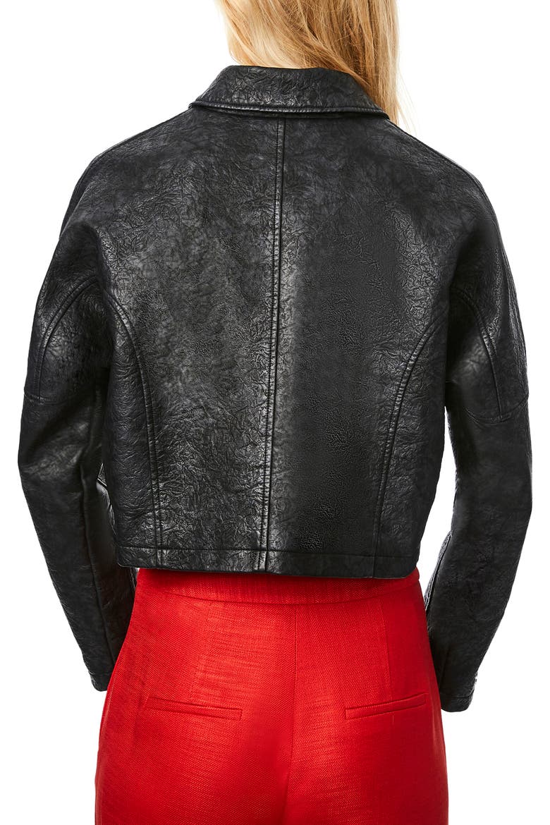 Bleecker Faux Leather Moto Jacket, Alternate, color, BLACK