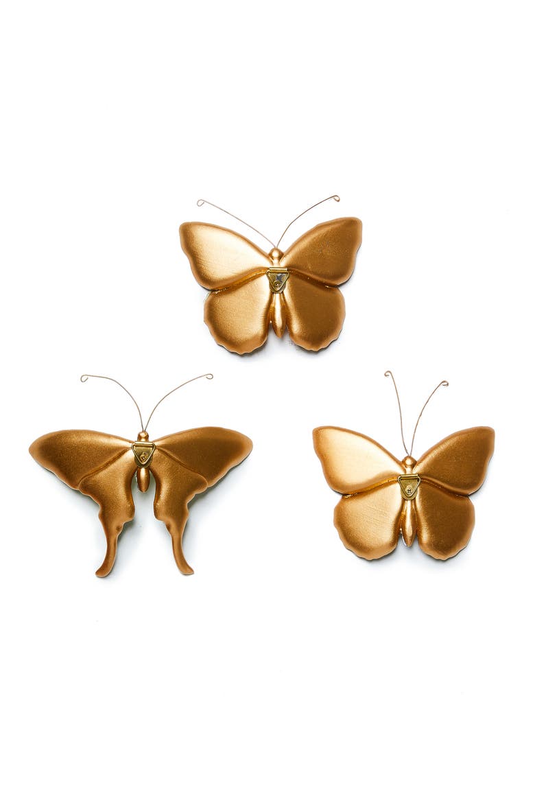 Set of 3 Assorted Field Butterfly Wall Decor, Alternate, color, GREEN