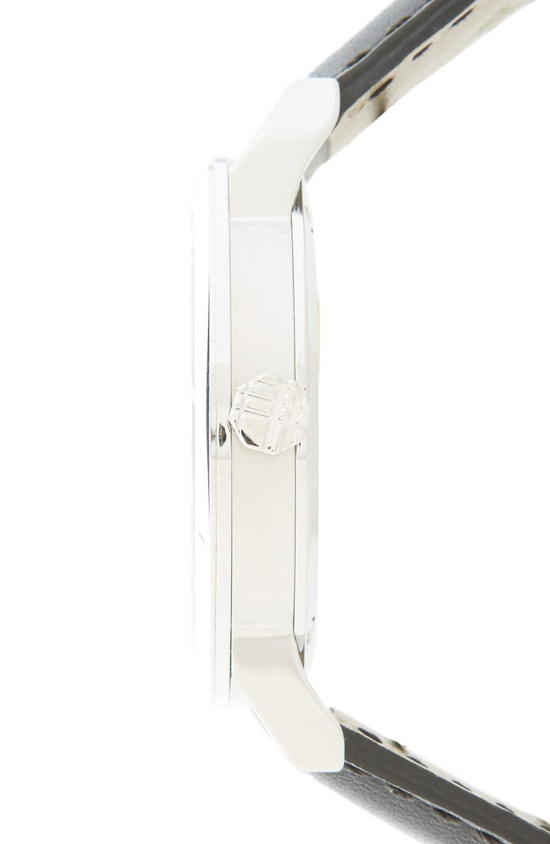 Burberry Check Stamped Round Dial Watch, 38mm, Alternate, color,