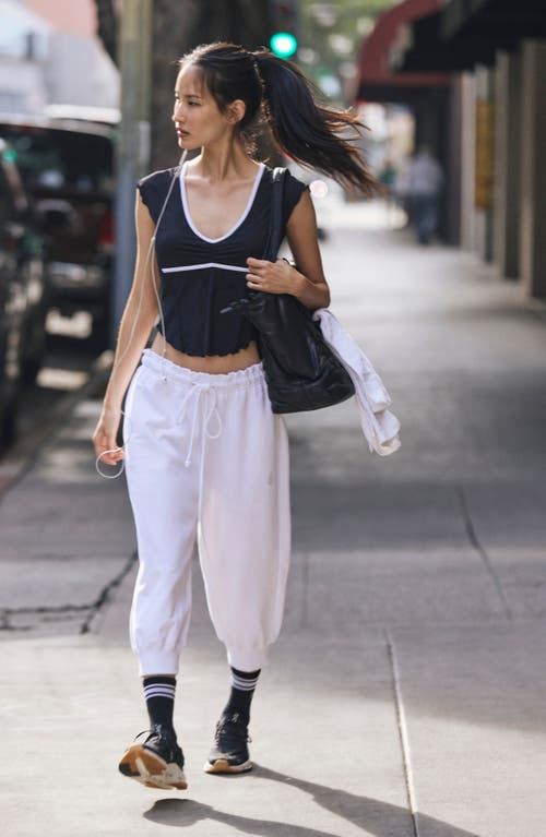 Free People Fp Movement Flutter Crop Joggers In Ivory