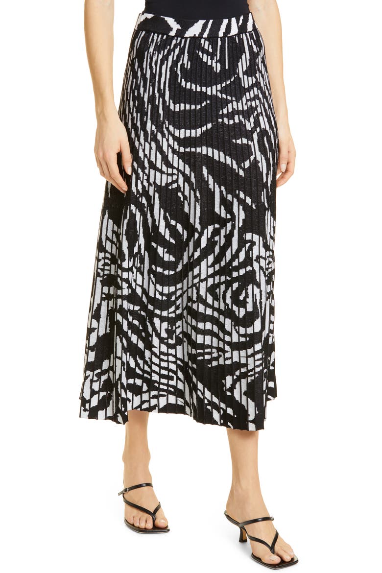 Zebra Swirl Knit Skirt, Alternate, color, BLACK/ WHITE
