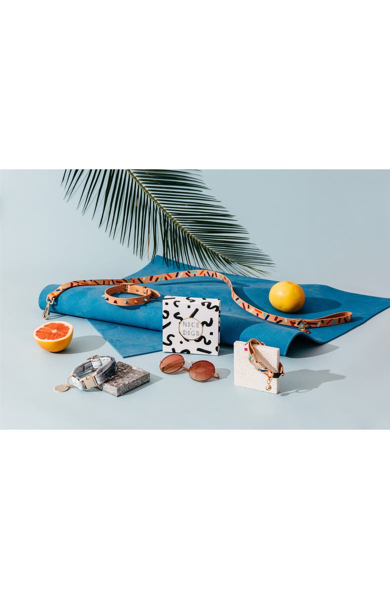 NICE DIGS Confetti Leather Dog Collar, Alternate, color,