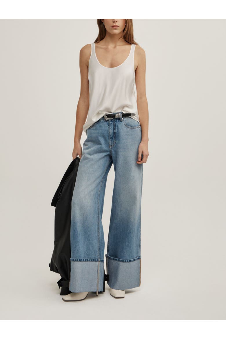 Satin Tank, Alternate, color, Chalk