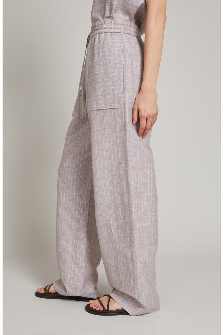 Fauna Linen Blend Wide Leg Pants, Alternate, color, HAZELNUT BROWN