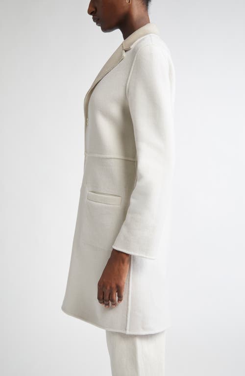 St John St. John Collection Two-tone Double Face Wool & Cashmere Coat