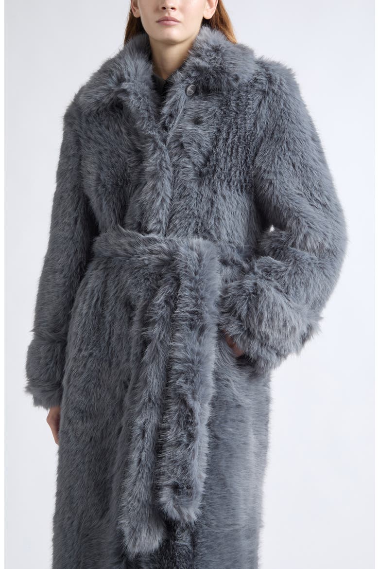 Hana Faux Fur Coat, Alternate, color, DOVE BLUE