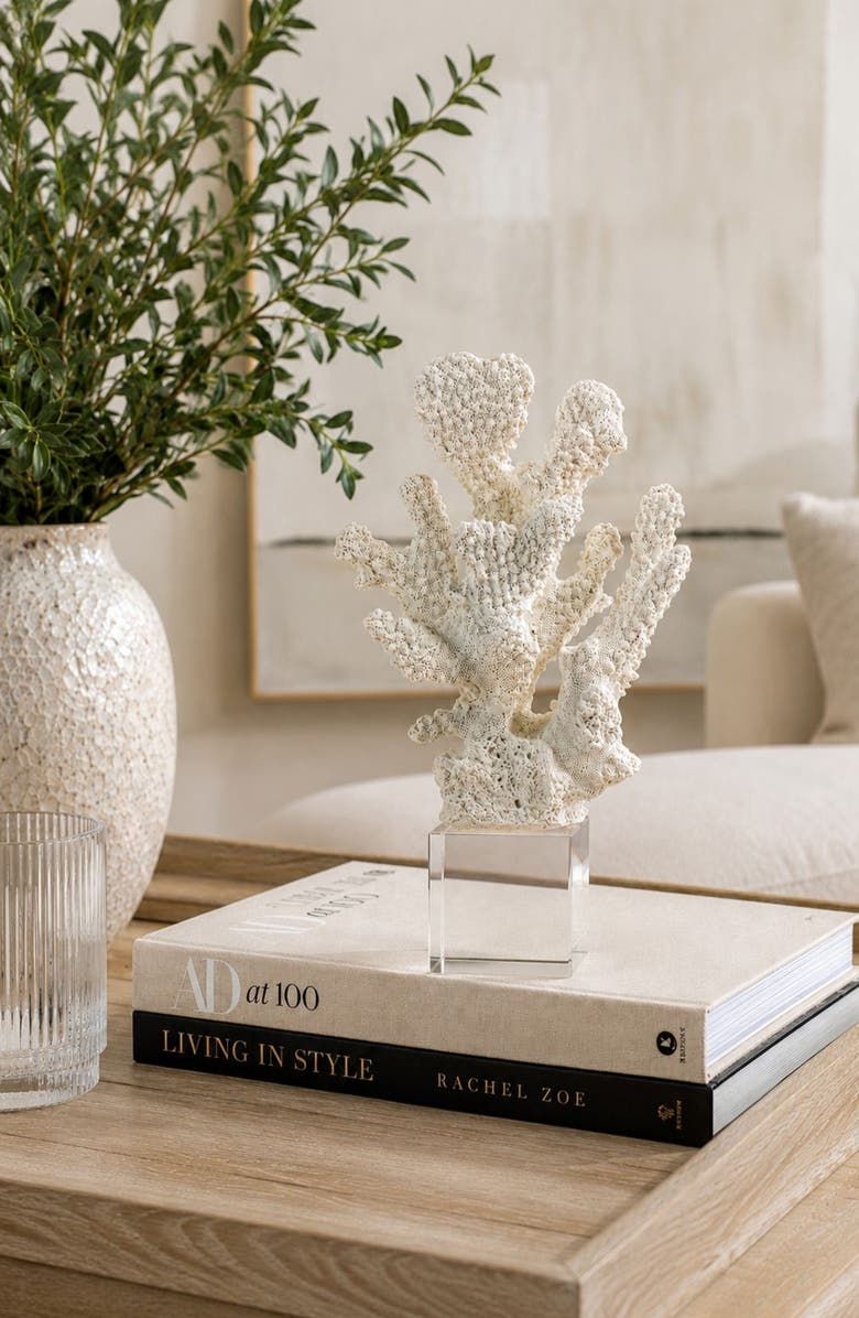 Zodax Coral on Base Decor, Alternate, color, White/ Clear