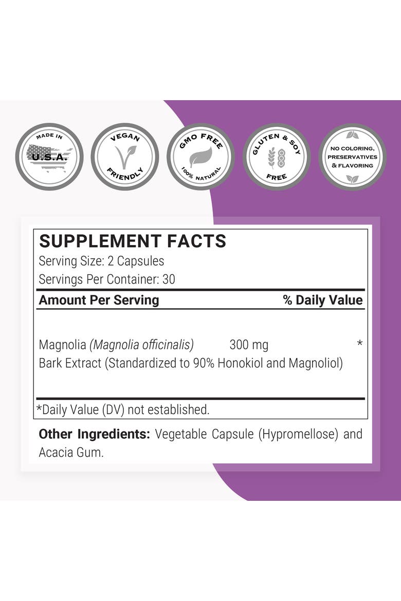 Magnolia Bark Extract  300mg, Alternate, color, None