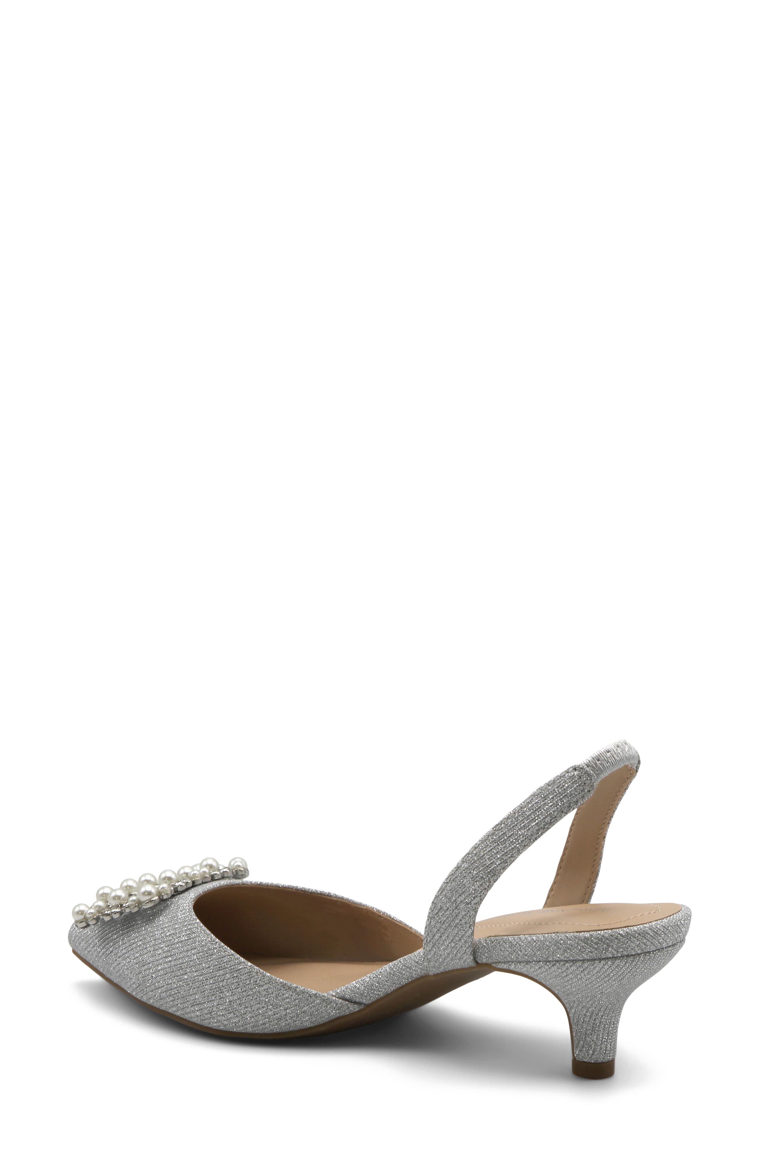 Adrienne Vittadini Suza Slingback Pump, Alternate, color, Silver-Sf