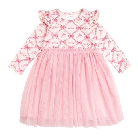 Princess Trellis Long Sleeve Tutu Dress (Toddler, Little Kid & Big Kid)