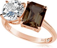 SUZY LEVIAN Sterling Silver Two-Stone Ring