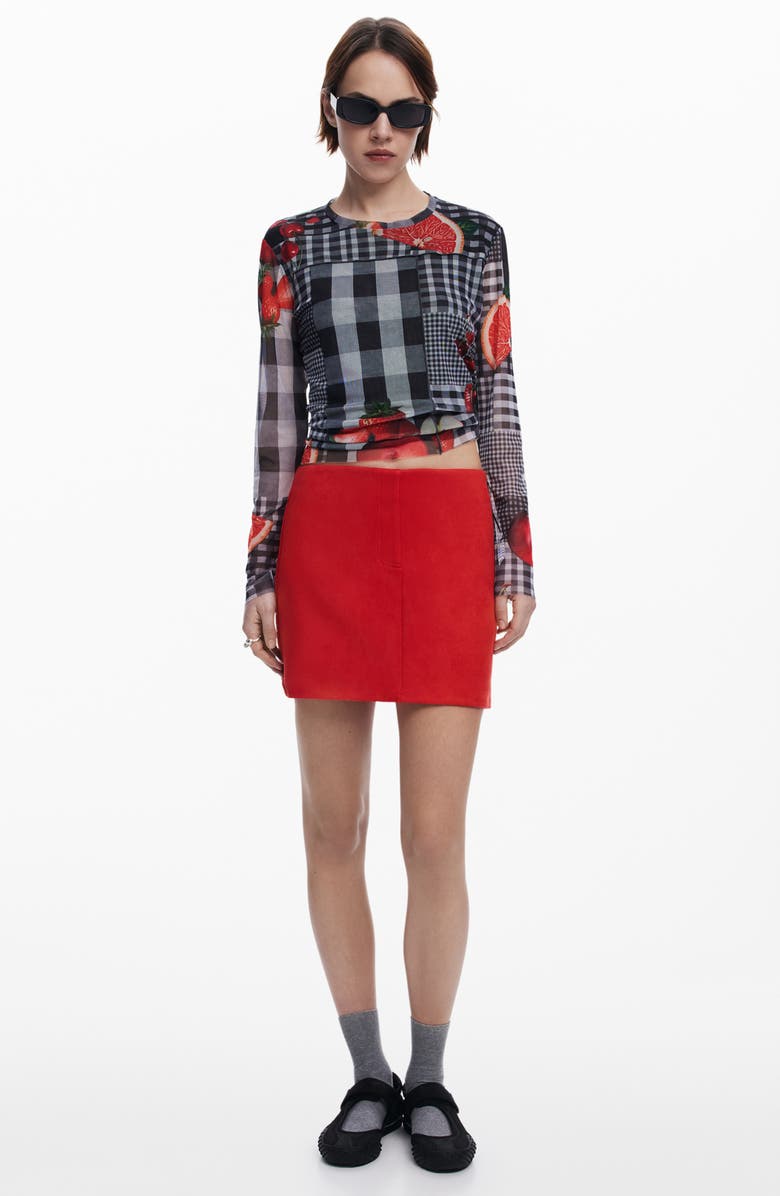 Desigual Print Long Sleeve T-Shirt, Alternate, color, Black