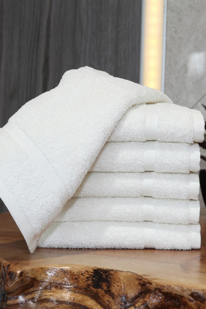 Denzi Washcloths - Set of 6 - Cream, Alternate, color, CREAM