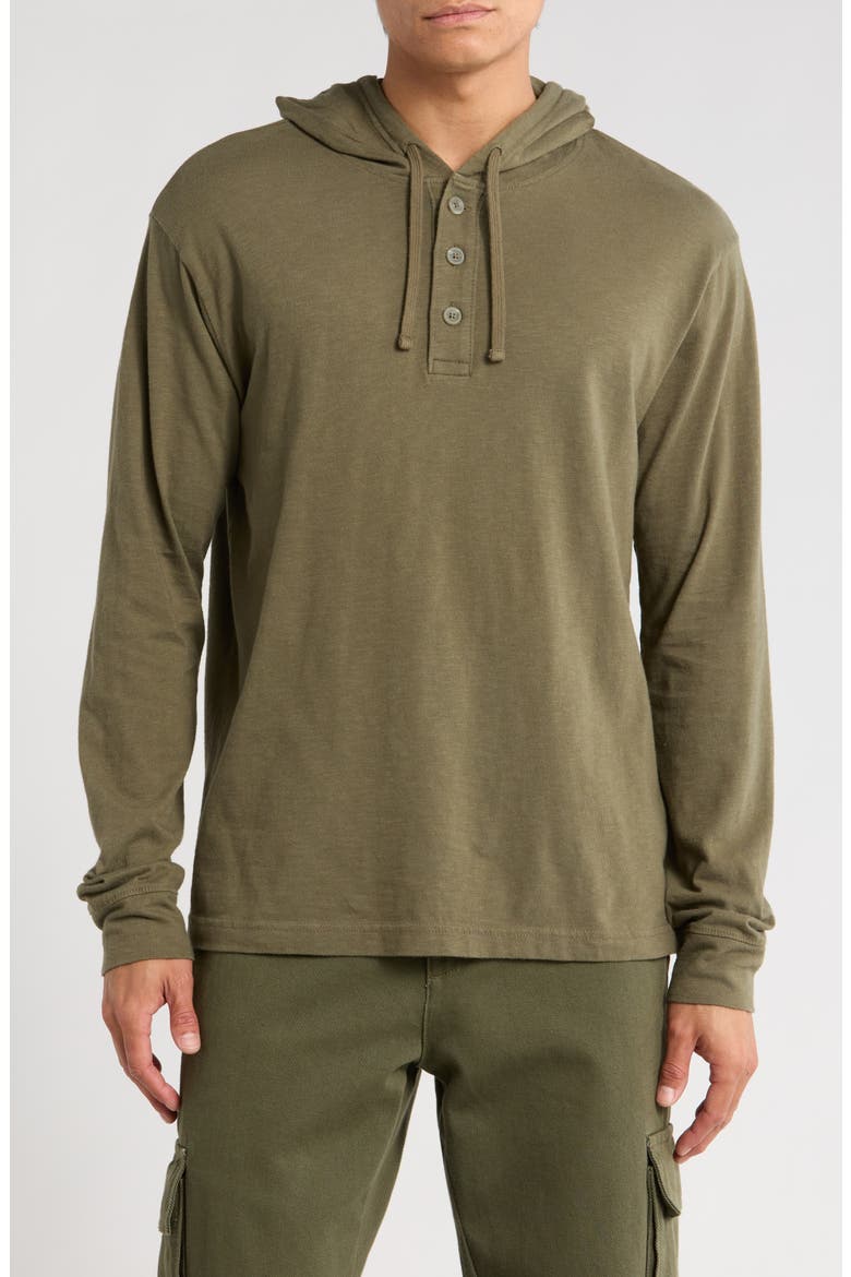 Slub Cotton Hoodie, Main, color, OLIVE SARMA