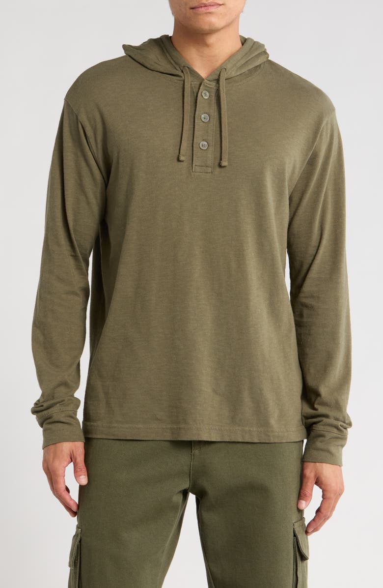 14th & Union Slub Cotton Hoodie, Main, color, Olive Sarma
