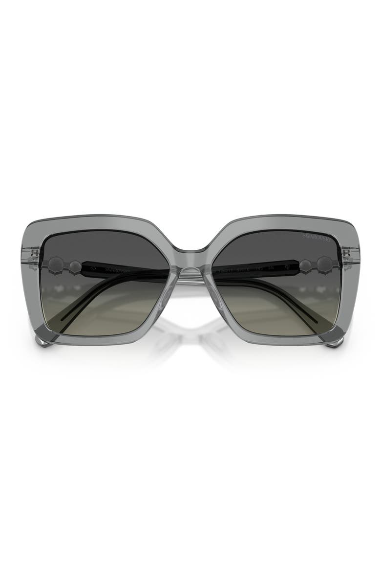57mm Butterfly Sunglasses, Alternate, color, TRANSPARENT GREY / GREY