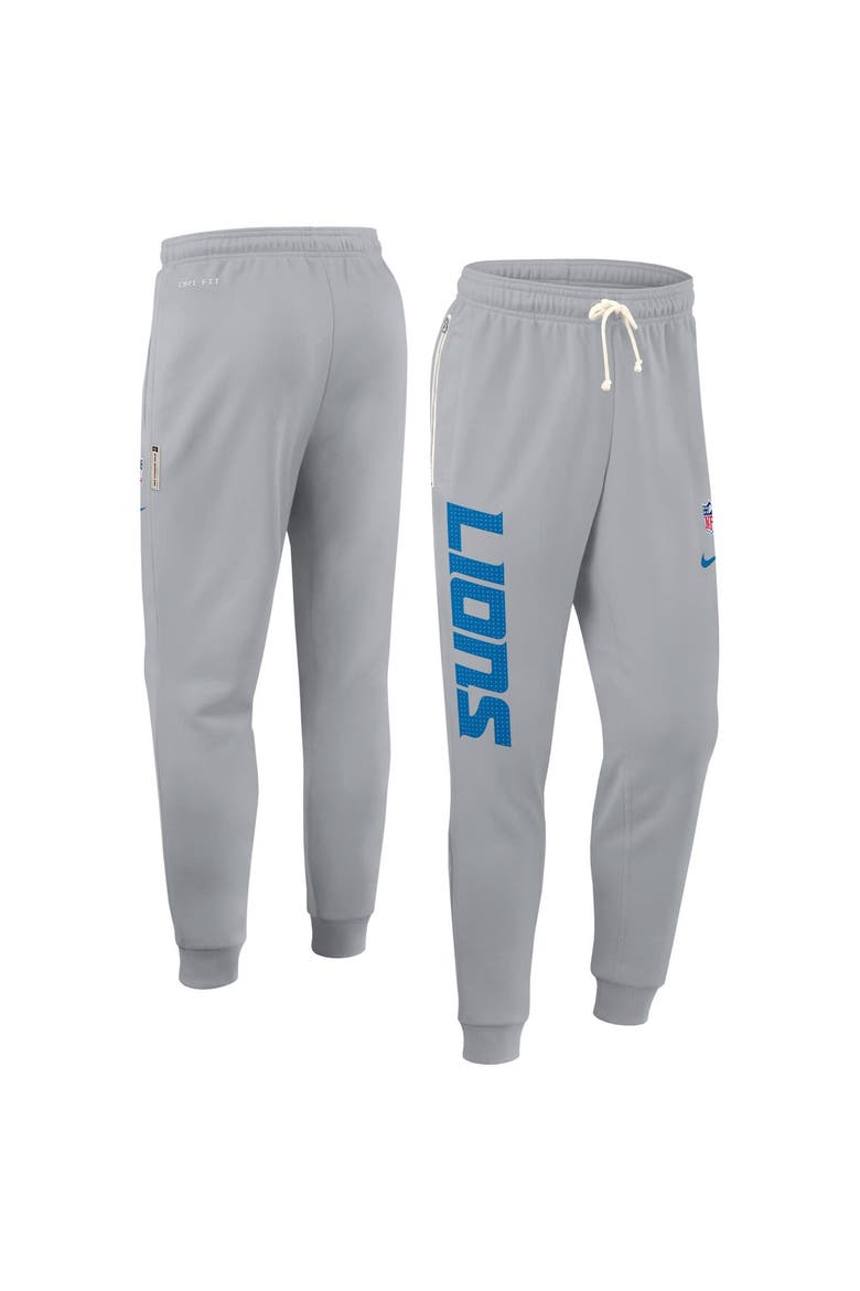 Men's Nike Gray Detroit Lions Sideline Ground Game Performance Taper Pants, Alternate, color, Gray