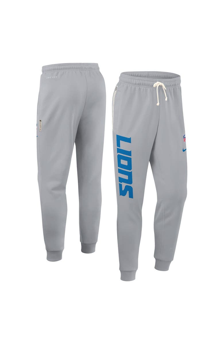 Nike Men's Nike Gray Detroit Lions Sideline Ground Game Performance Taper Pants, Alternate, color, Gray