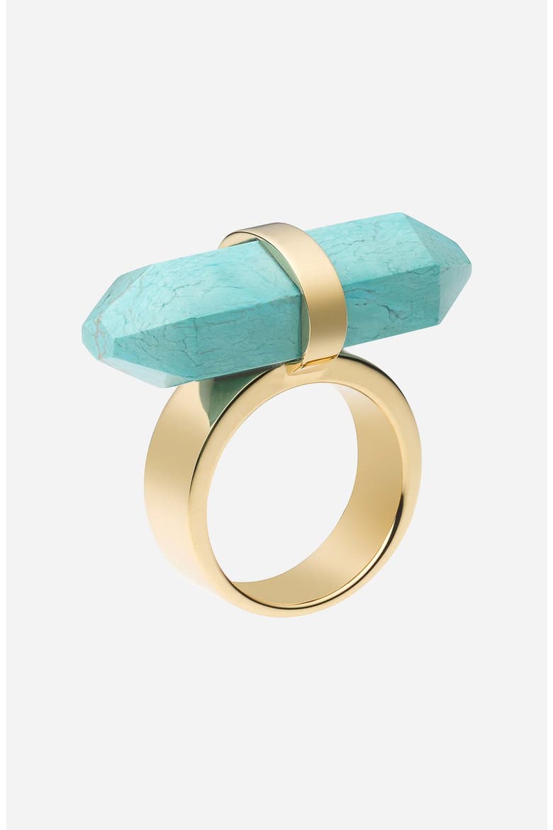 Michael Kors 'Seaside Luxe' Stone Ring, Main, color, TURQUOISE/ GOLD