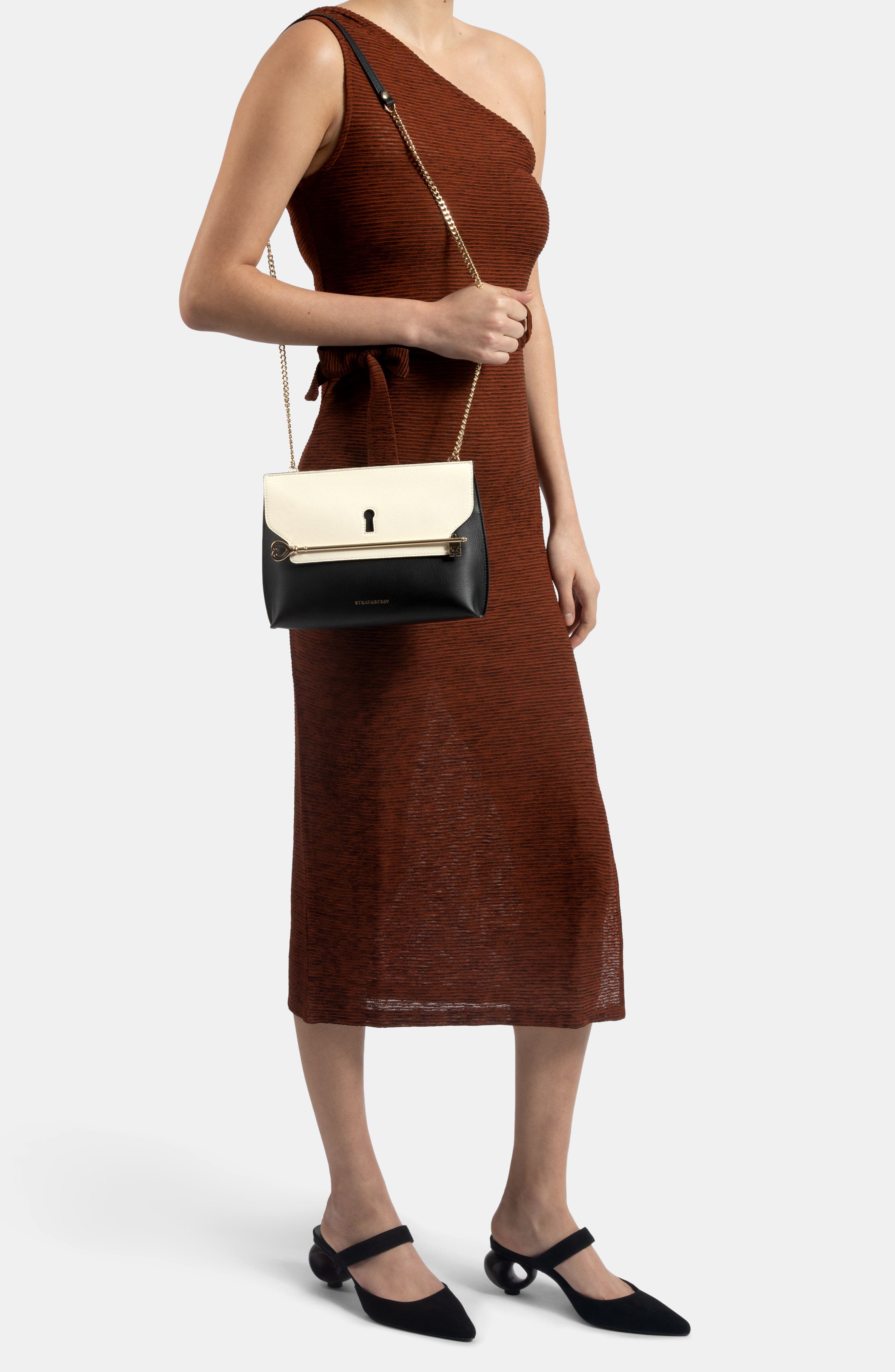 Strathberry East/West Stylist Keyhole Leather Clutch, Alternate, color, 