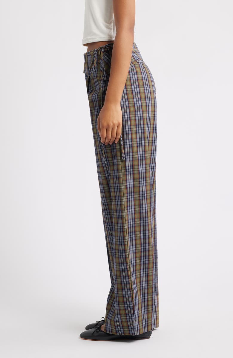 Damson Madder Fia Foldover Waist Check Wide Leg Pants, Alternate, color, 