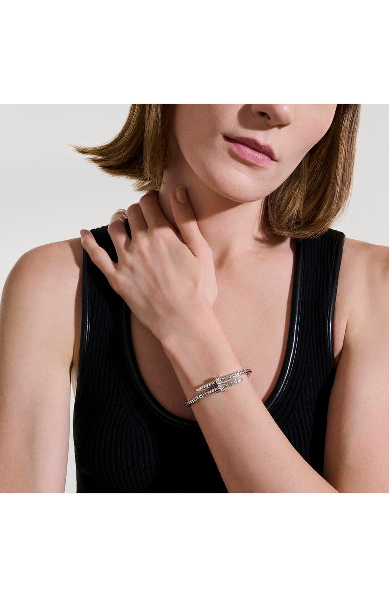 John Hardy Spear Bangle, 4mm, Alternate, color, Silver