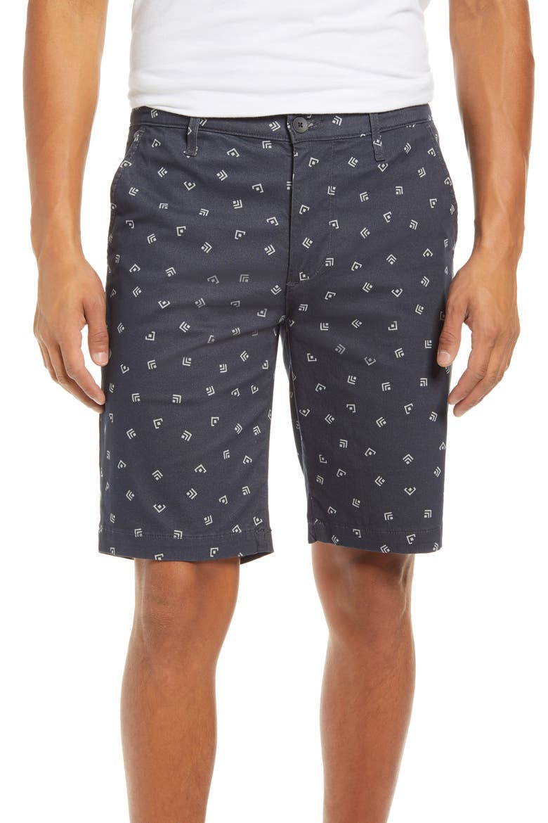Griffin Geo Print Flat Front Shorts, Main, color, VAQUERO TWILIGHT CANAL