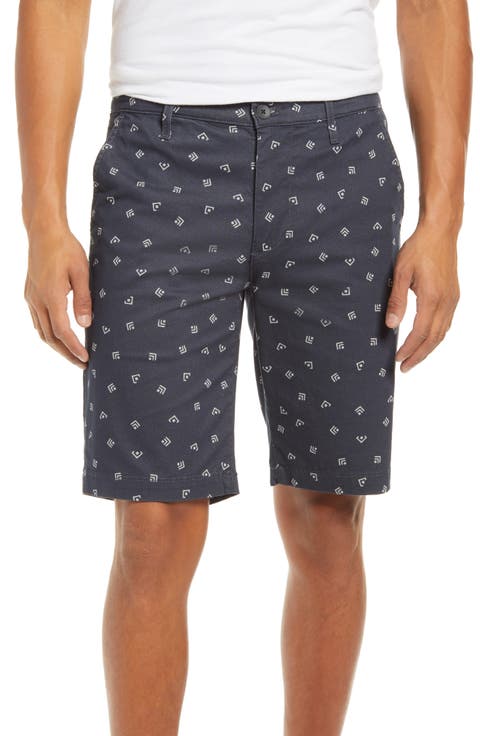 Griffin Geo Print Flat Front Shorts