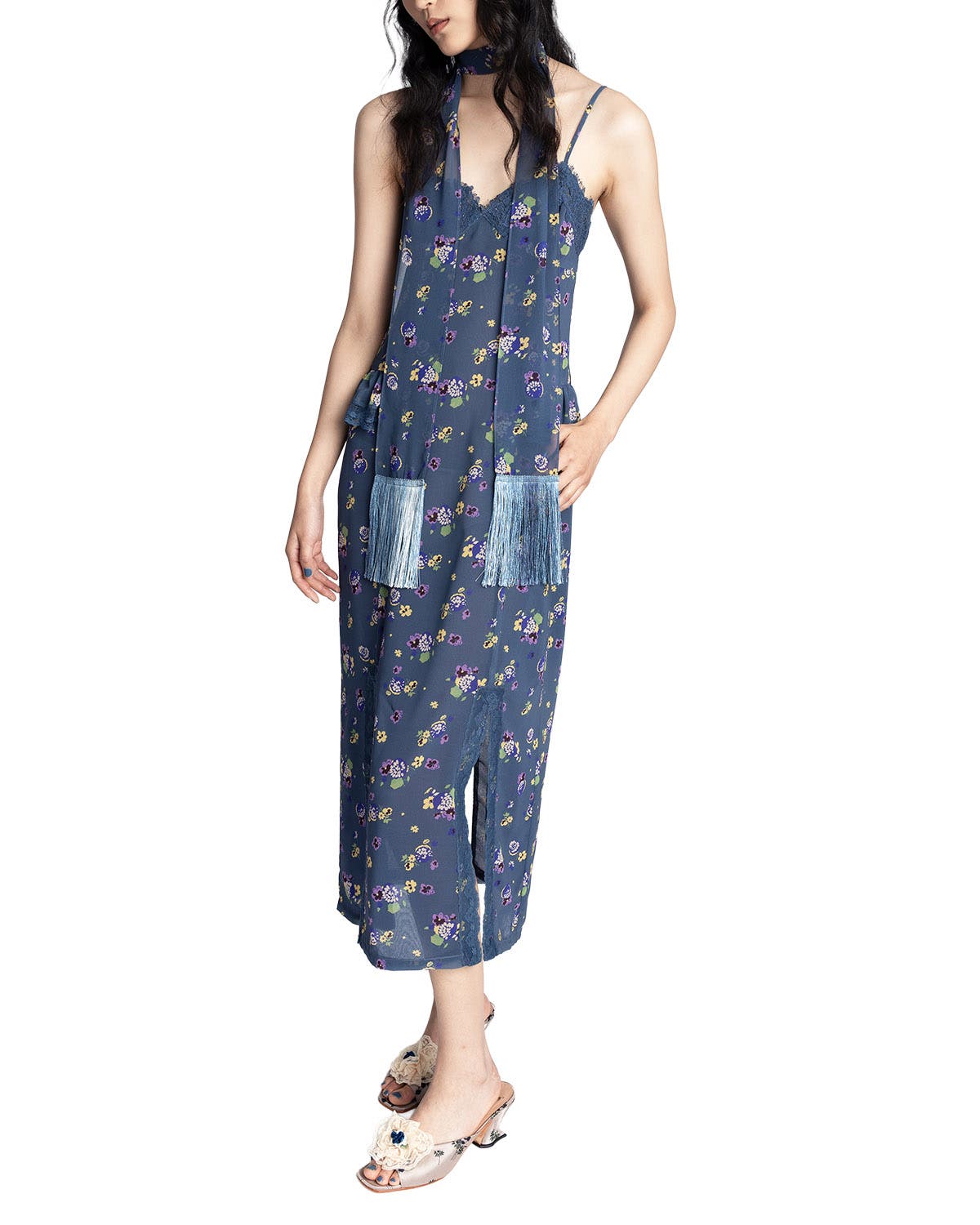 Anna Sui Night Blooming Chiffon Slip Dress (Women) | Nordstrom
