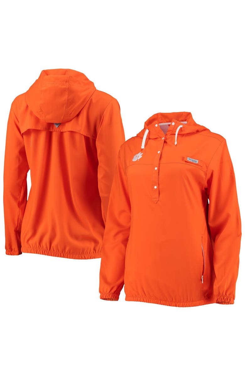 Columbia Women's Columbia Orange Clemson Tigers Tamiami Sun-Protection Omni-Wick Pullover Hoodie, Main, color, 