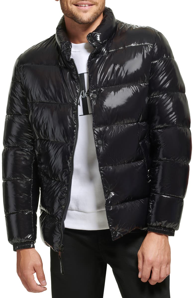 Calvin Klein Snap Front Puffer Jacket, Main, color,