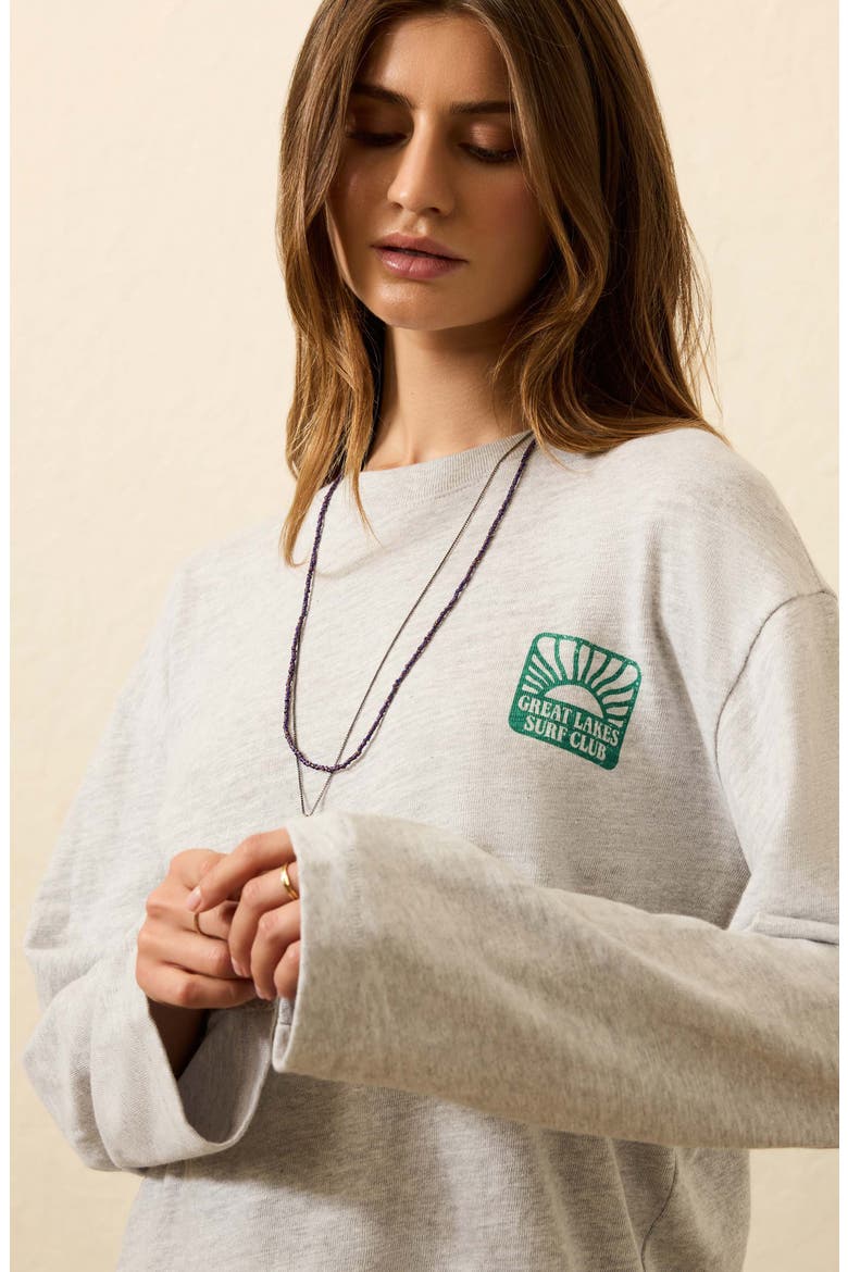 Sunwashed Long Sleeve Slub Organic Cotton Graphic T-Shirt, Alternate, color, LIGHT GREY HEATHER