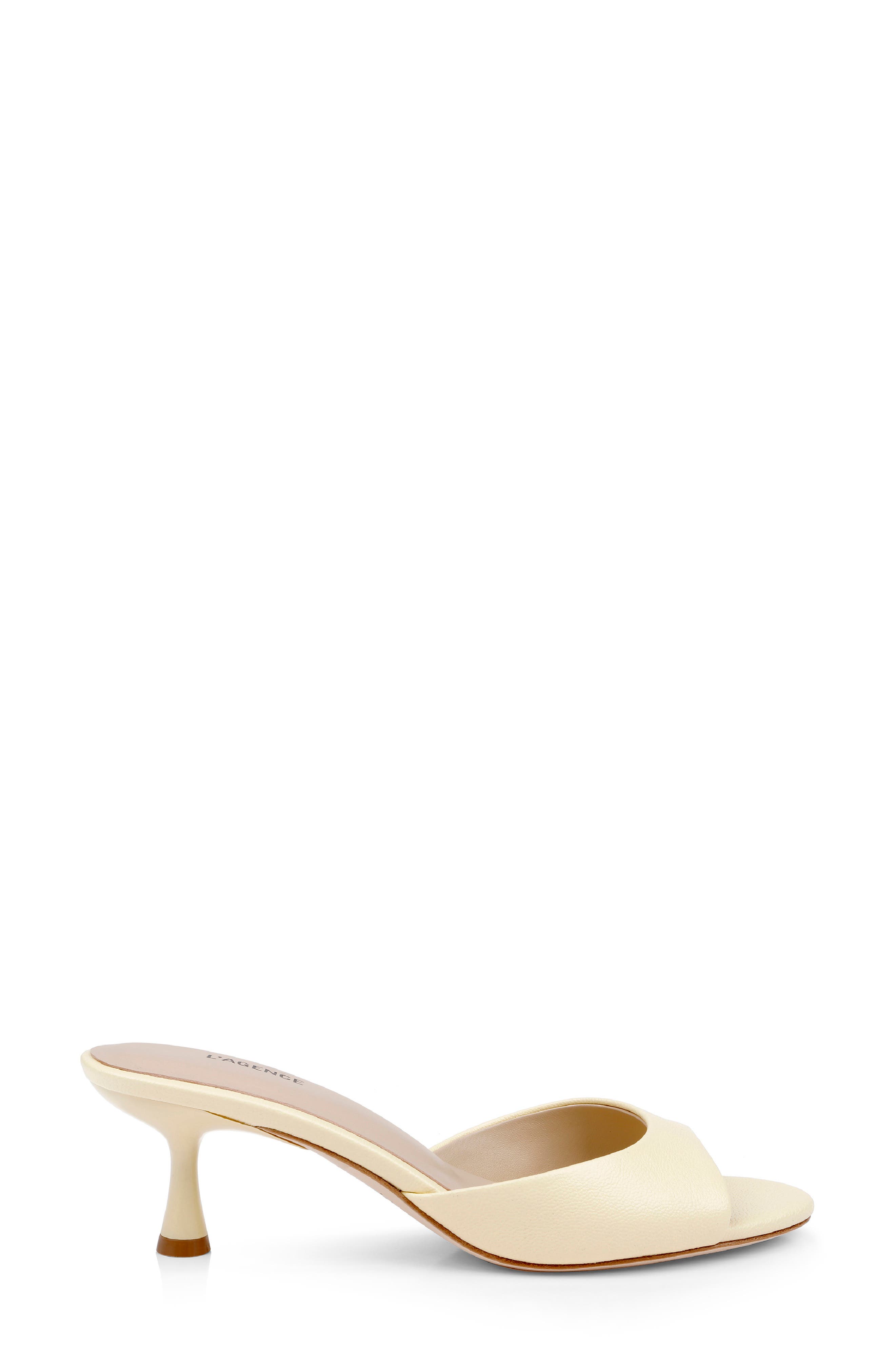 L'AGENCE Arleen Slide Sandal, Alternate, color, Lemon Leather