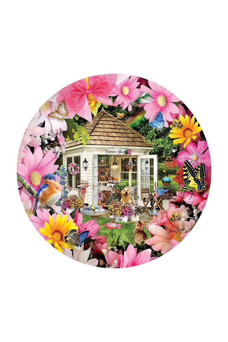Garden Shed in Flower 500 piece Jigsaw Puzzle for Adults Round, Alternate, color, Multicolor
