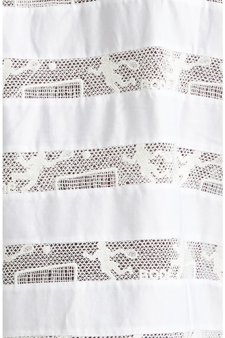 Tennis Lace Cotton Camp Shirt, Alternate, color, CREAM