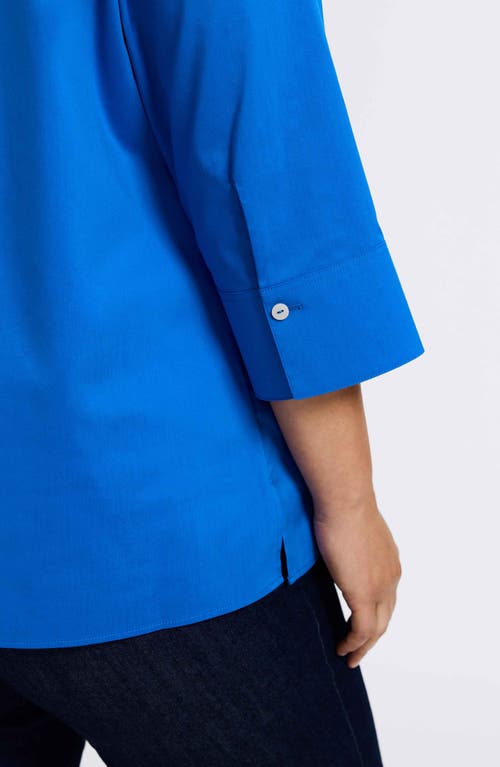 Foxcroft Julia Stretch Cotton Blend Shirt In Cobalt Blue