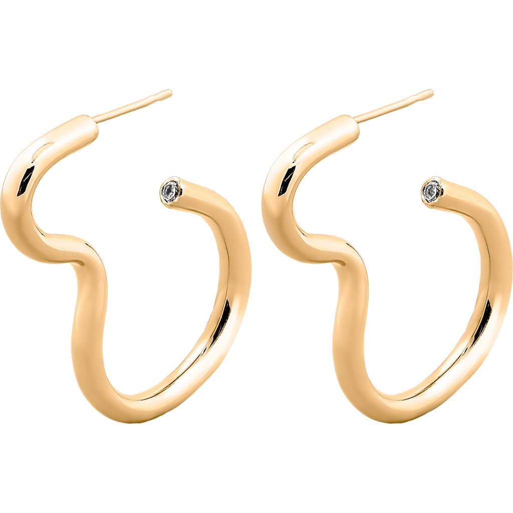 Pieretti Claudine Zirconia Hoops In Yellow Gold