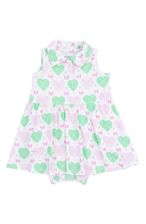 Heart Argyle Polo Skirted Romper (Baby)