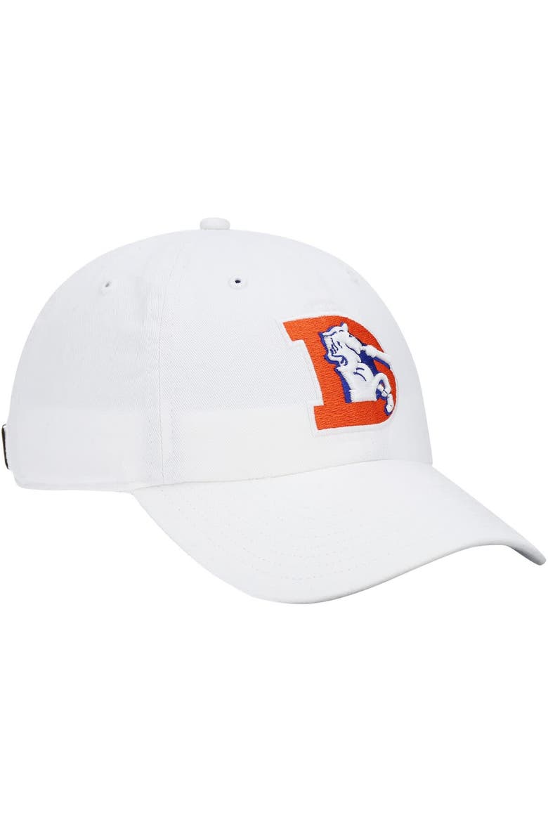 Men's '47 White Denver Broncos Clean Up Legacy Adjustable Hat, Alternate, color, White