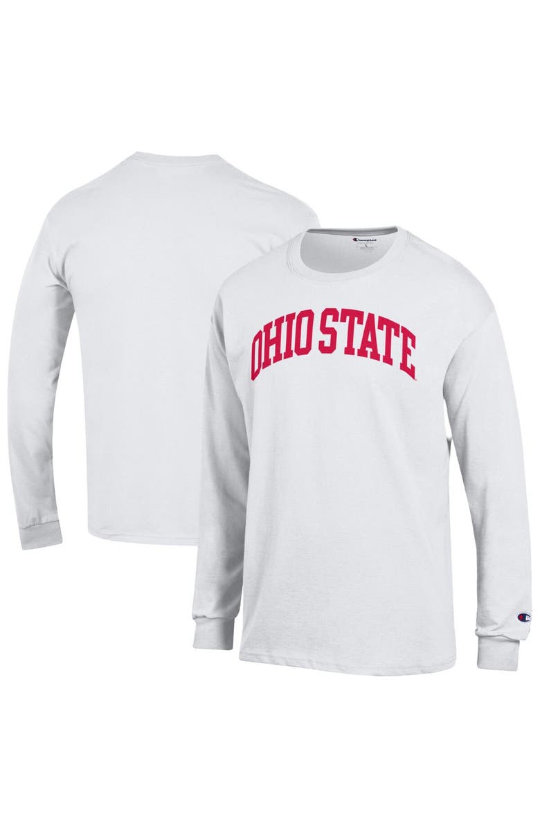 Champion Men's Champion  White Ohio State Buckeyes Basic Arch Long Sleeve T-Shirt, Alternate, color, White