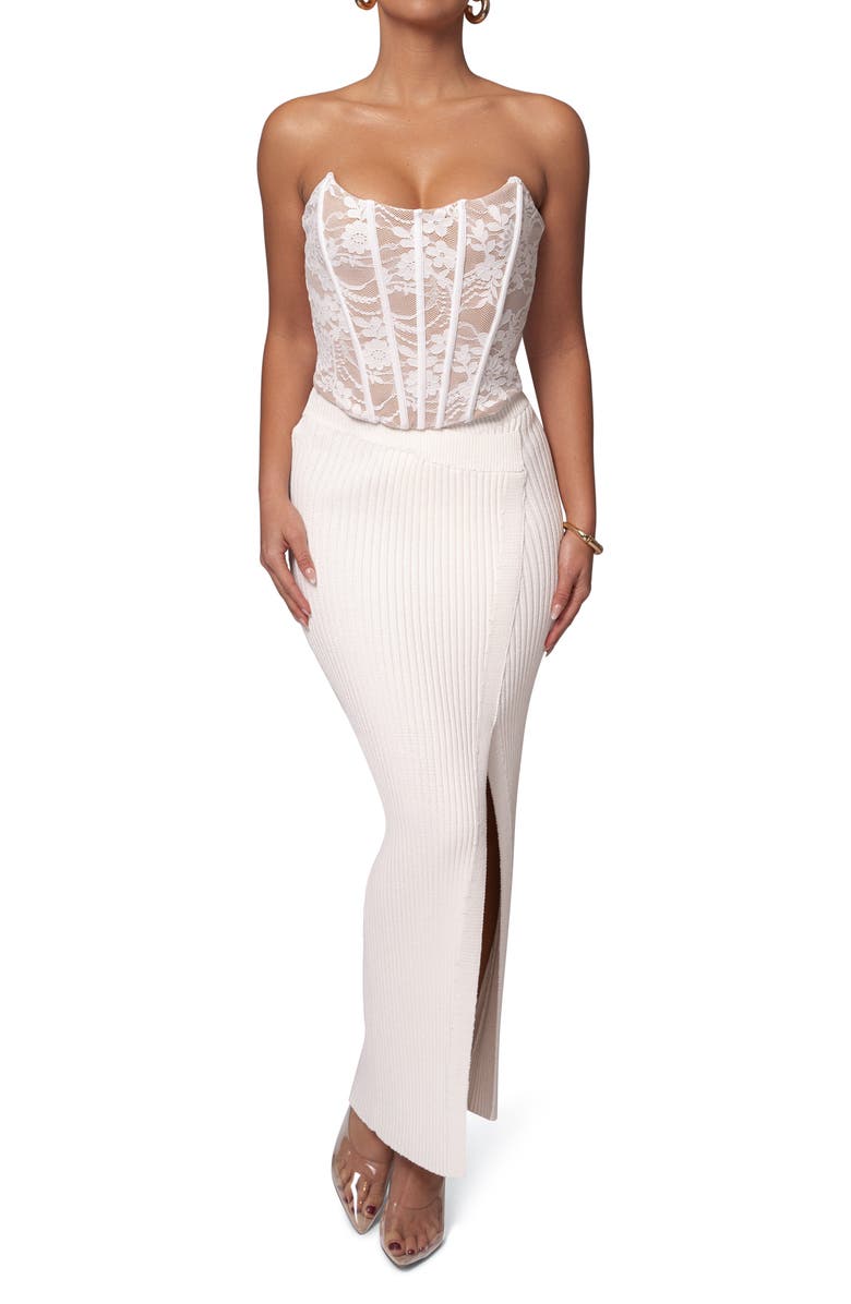 JLUXLABEL Rosemere Lace Bustier Top, Alternate, color, White