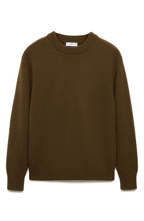 Mango Men's Wool-blend Knit Sweater In Olive Green