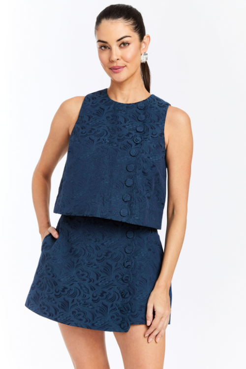 Mestiza New York Etta Scallop Skort In Blue