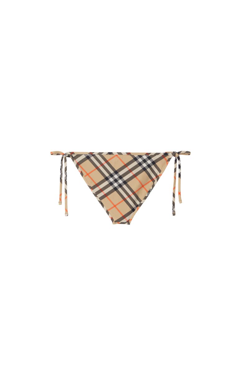 Burberry Check Bikini Briefs, Alternate, color, Sand