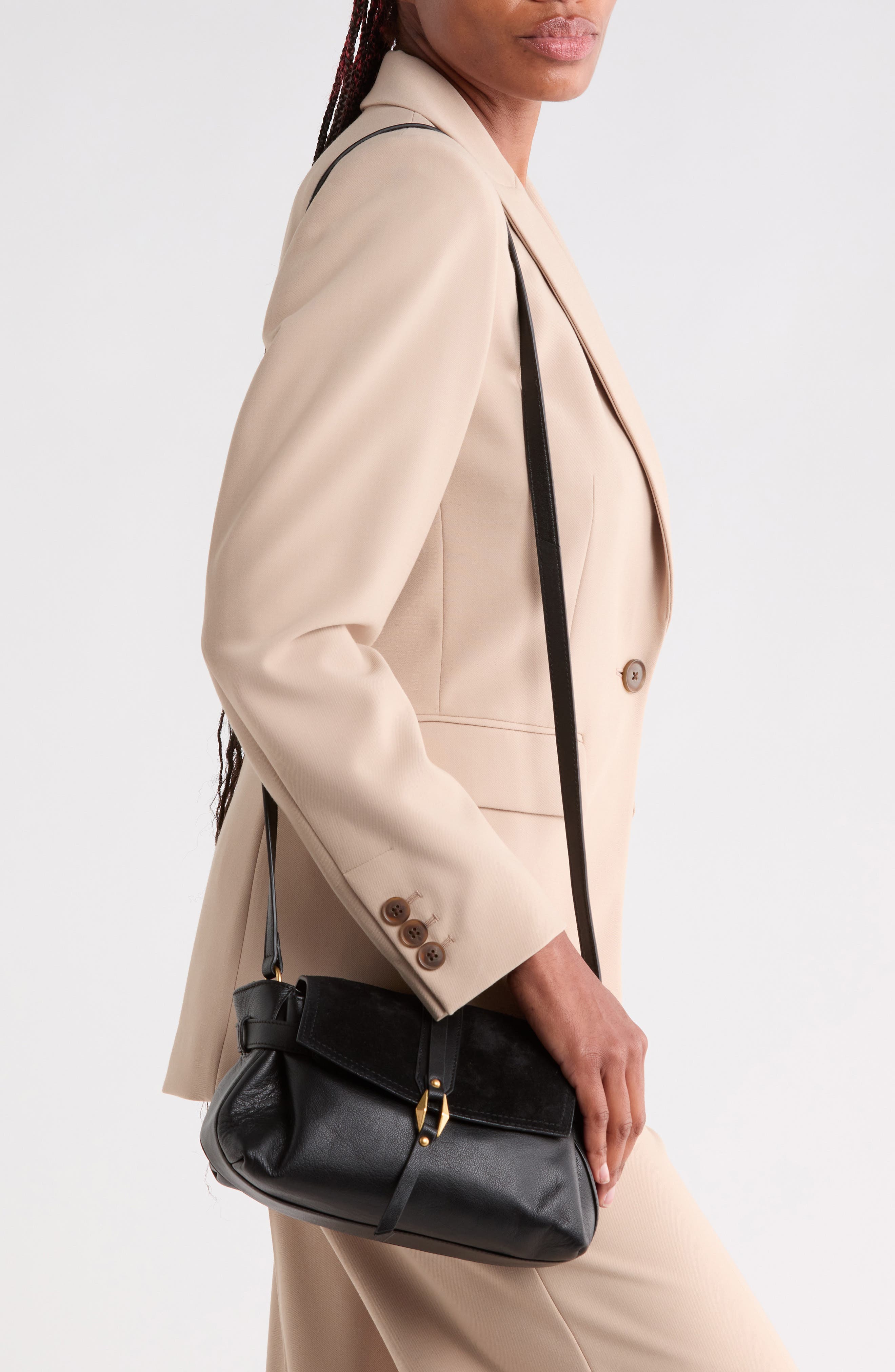 Nelly Leather Crossbody Bag, Alternate, color, BLACK KOREAN NAPPA COW SUEDE
